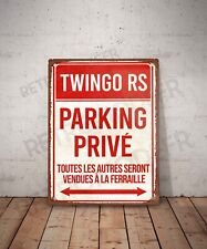 Plaque métal vintage Renault Twingo rs parking privé Enseigne Garage Décoration comprar usado  Enviando para Brazil