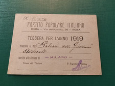 Tessera partito popolare usato  Zelo Buon Persico