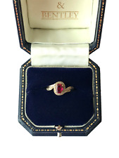Usado, Anel vintage cruzado de ouro 9 quilates rubi e diamante - Tamanho L 1/2 comprar usado  Enviando para Brazil