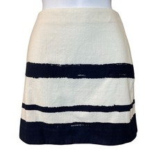 Mini-saia listrada de algodão horizontal azul marinho e branco pincelada J.Crew tamanho 4 comprar usado  Enviando para Brazil