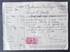Quittance loyer 1939 d'occasion  Paris XVIII