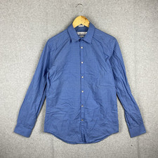Usado, Camisa Calvin Klein Masculina S Azul Xadrez Slim Fit Cool Tech Sem Botão de Ferro comprar usado  Enviando para Brazil