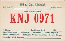 Cartão postal rádio CB QSL KNJ-0971 Bill Opal Kleineick década de 1960 Pekin Indiana comprar usado  Enviando para Brazil