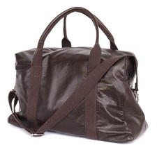 NOVA COM ETIQUETA BOLSA DE VIAGEM LABONIA Napoli couro de bezerro genuíno marrom luxo feito à mão Itália, usado comprar usado  Enviando para Brazil