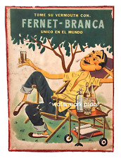 Vintage Orig. Pôster Fernet Branca Argentina 1950 placa publicitária estilo lazer montada comprar usado  Enviando para Brazil