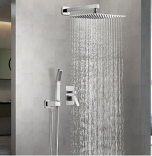 Sistema completo de chuveiro de chuva preto 12" com válvula áspera WSS01C comprar usado  Enviando para Brazil