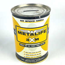 Lata de óleo de motor Metalife 3XM publicidade banco de metal Wentzville Missouri vintage comprar usado  Enviando para Brazil