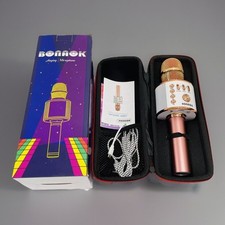 Microfone Bonaok portátil sem fio Bluetooth karaokê cor rosa com caixa comprar usado  Enviando para Brazil