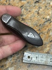 Usado, Antiga caixa de rapé sapato árvore de madeira com tampa de quebra-cabeça sola de coração bom detalhe comprar usado  Enviando para Brazil