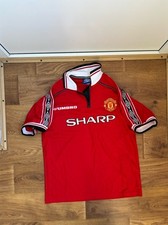Kit de camiseta Umbro Manchester United Sharp 1998/1999 vermelha Home Jersey G vintage comprar usado  Enviando para Brazil