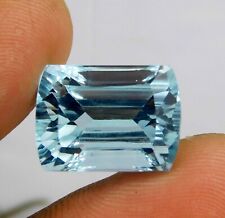 Piedra preciosa suelta certificada corte esmeralda aguamarina azul museo natural de 15,85 quilates segunda mano  Embacar hacia Mexico