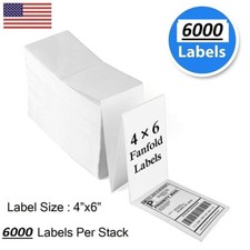 Usado, 6000 etiquetas térmicas de envio direto Fanfold 4x6 perfuradas para zebra e rolo comprar usado  Enviando para Brazil