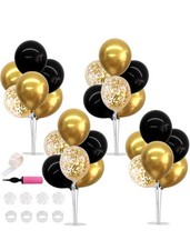 Conjunto de 4 peças centrais de balão de ouro preto para decoração de mesa, suporte de balão comprar usado  Enviando para Brazil