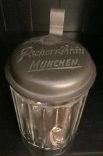 Usado, Caneca PSCHORR BRÄU Cervejaria Cerveja Stein Munique Baviera Alemanha Vidro Tampa de Estanho Antiga comprar usado  Enviando para Brazil