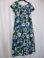 Vestido longo havaiano Muumuu Tina Fashions algodão com zíper nas costas hibisco floral comprar usado  Enviando para Brazil