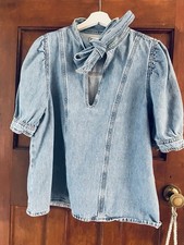 Zara denim blouse for sale  STOCKPORT