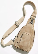 NOVA BOLSA TIRACOLO FREE PEOPLE BEGE MINERAL HUDSON SLING COURO CAMURÇA comprar usado  Enviando para Brazil