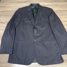Casaco Towncraft masculino tamanho 44L cinza escuro listrado blazer terno jaqueta mistura de lã comprar usado  Enviando para Brazil