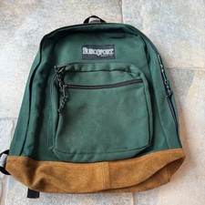 Mochila de couro vintage anos 90 Eurosport parte inferior verde floresta lona retrô ao ar livre, usado comprar usado  Enviando para Brazil