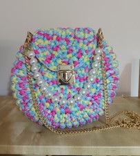 Multicolored round crochet for sale  LONDON