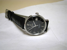 RELÓGIO OMEGA SEAMASTER DE VILLE DATA AUTOMÁTICA MOSTRADOR PRETO AÇO INOXIDÁVEL 1966 comprar usado  Enviando para Brazil