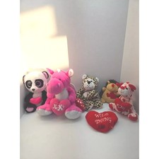 Usado, Lote de 6 bichos de pelúcia tema coração - Panda, leopardo comprar usado Usado, Lote de 6 bichos de pelúcia tema coração - Panda, leopardo comprar usado  Enviando para Brazil