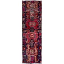 Tapete de corredor de lã pura 2'6"x8'10" vinho tinto vintage zoroastriano atado à mão R631 comprar usado  Enviando para Brazil