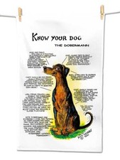 Dobermann tea towel for sale  UK