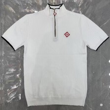 Camisa de malha vintage moda listrada manga curta camisetas masculinas suéter comprar usado  Enviando para Brazil