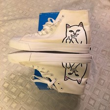 Tênis RIPNDIP High Top Tamanho 9 Branco Gato Virando, dedo médio comprar usado  Enviando para Brazil