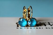 Usado, Brincos Leverback Azul Azure Escolha Seu Acabamento com Elementos de Cristal Swarovski comprar usado  Enviando para Brazil