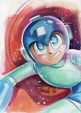 Jogo de pintura guache original Mega Man 5 x 7 arte para fãs comprar usado  Enviando para Brazil