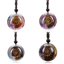 Colar Pingente Cabochão Orgonita Reiki Fóssil de Amonita Natural 7 Chakras Orgone, usado comprar usado  Enviando para Brazil