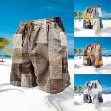 Shorts masculinos calças de verão bolso cordão cintura gráfico elástico praia shorts comprar usado  Enviando para Brazil