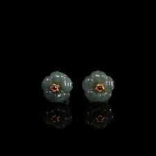 Brincos femininos S925 folheados a prata pura incrustados naturais grau A flor de ameixa jade , usado comprar usado  Enviando para Brazil