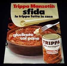 TRIPPA MANZOTIN poster manifesto Carne in Scatola Tripe Canned Meat Forchetta H5, usado comprar usado  Enviando para Brazil