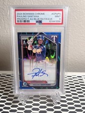 2024 Bowman Chrome Paulino Santana 1º Bowman Blue Raywave automático /150 PSA 9 comprar usado  Enviando para Brazil