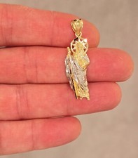 Usado, Pingente religioso de ouro maciço 14k 2 tons San Judas para colar 14x34 mm comprar usado  Enviando para Brazil