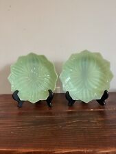 2 Pares VINTAGE MCM Retro FIRE KING JADEITE 8" PRATO DE SALADA FLOR DE LÓTUS Conjunto de Prato comprar usado  Enviando para Brazil