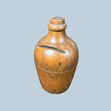 Jarro antigo Treenware banco de moedas árvore madeira pequena vintage virada pátina de madeira comprar usado  Enviando para Brazil