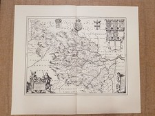 Carta geografica Mappa Eboracensis The Westriding of Yorke Shire Anno 1662 Blaeu, usado comprar usado  Enviando para Brazil