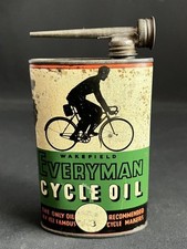 LATA DE ÓLEO LUBRIFICANTE CICLO VINTAGE WAKEFIELD EVERYMANS LATA DE EXIBIÇÃO DE LUBRIFICADOR DE BICICLETA, usado comprar usado  Enviando para Brazil