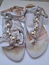 Sandalen echtleder silber gebraucht kaufen  Schwelm