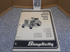 Simplicity parts manual for sale  Shrewsbury