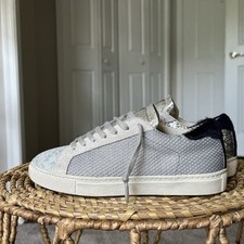 Tênis Steven by Steve Madden Peyton tamanho 7.5 azul prata glitter, usado comprar usado  Enviando para Brazil