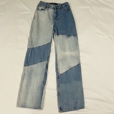 Hollister 23/31 Abercrombie Ultra High Rise Dad Jean Patchwork Azul Cor da Moda comprar usado  Enviando para Brazil