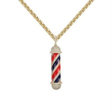 Pingente de poste de barbeiro redondo D/FL moissanita real ouro amarelo 14K sobre esmalte 2,3" comprar usado Pingente de poste de barbeiro redondo D/FL moissanita real ouro amarelo 14K sobre esmalte 2,3" comprar usado  Enviando para Brazil