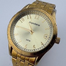 Usado, Vintage Mondaine Relógio de Quartzo 088 PPIM Masculino 30m Tom Dourado Analógico Nova Bateria 6.5" comprar usado  Enviando para Brazil