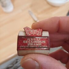 VINTAGE NULLI SECUNDUS MARCA PEQUENO LIVRO ADESIVO REPARO FITA SUPORTE METAL comprar usado  Enviando para Brazil
