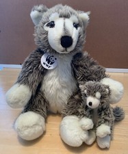 Build A Bear 12" & 6" WWF conjunto de pelúcia lobo bicho de pelúcia vida selvagem aposentado comprar usado  Enviando para Brazil